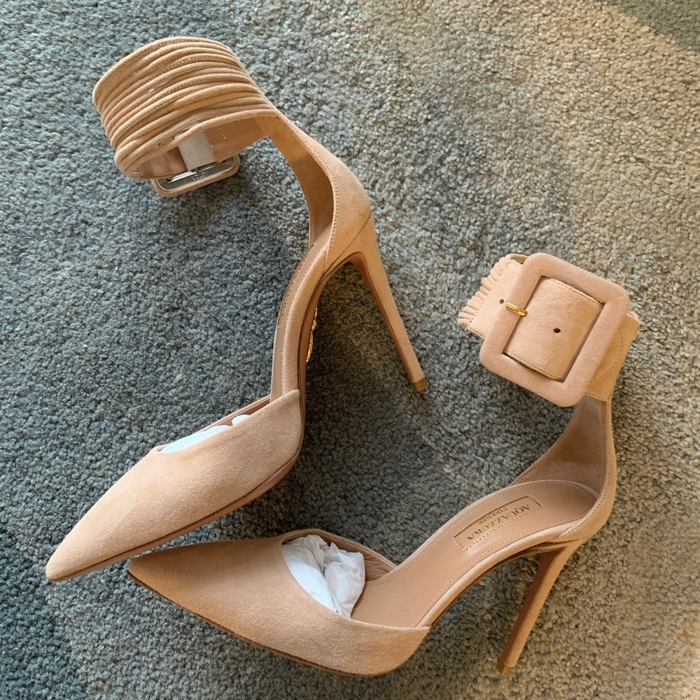 NWT Aquazzura Casablanca nude pump Megan